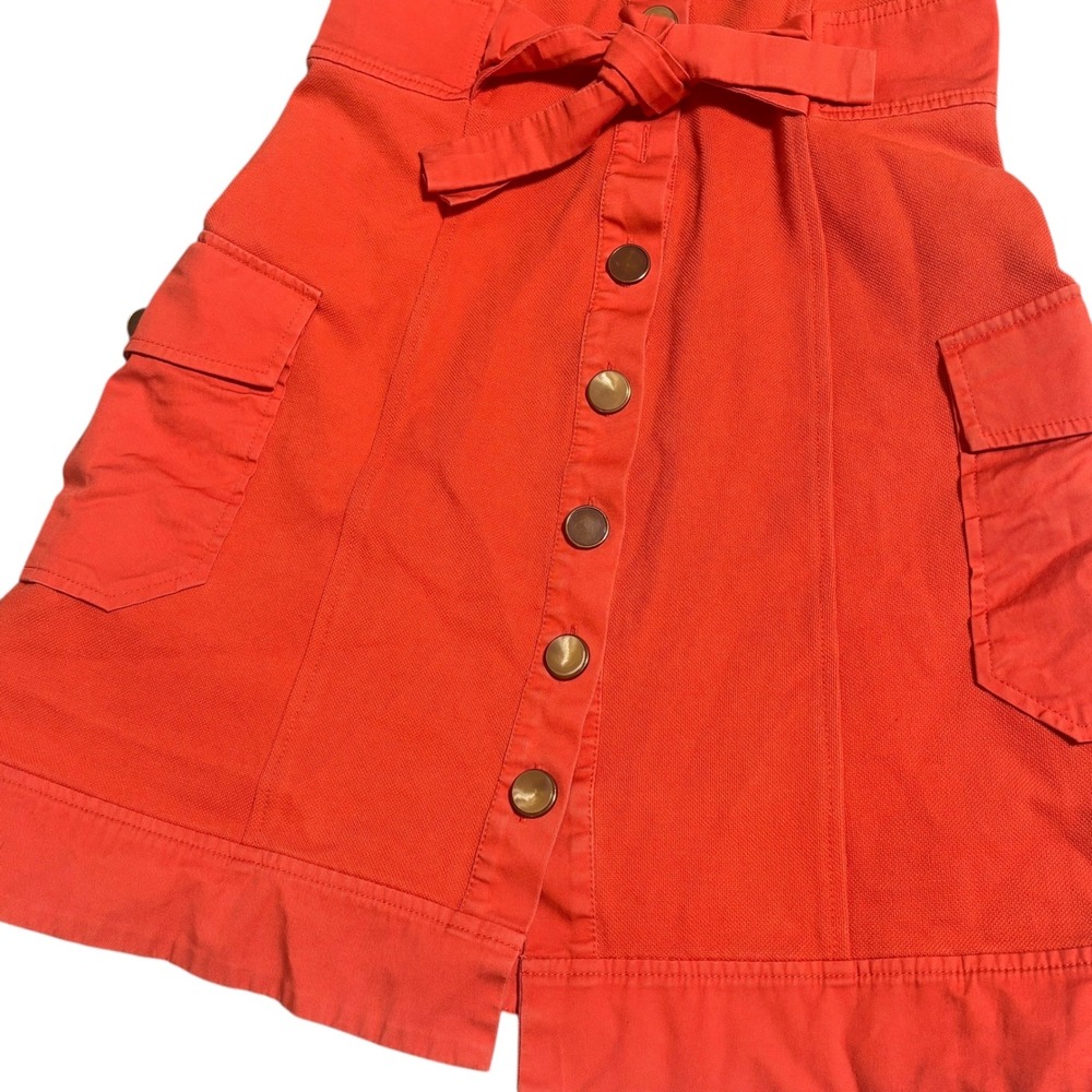 Diane‎ Von Furstenberg Orange Button Front Belted Cargo Dress Size 4 - Picture 3 of 7